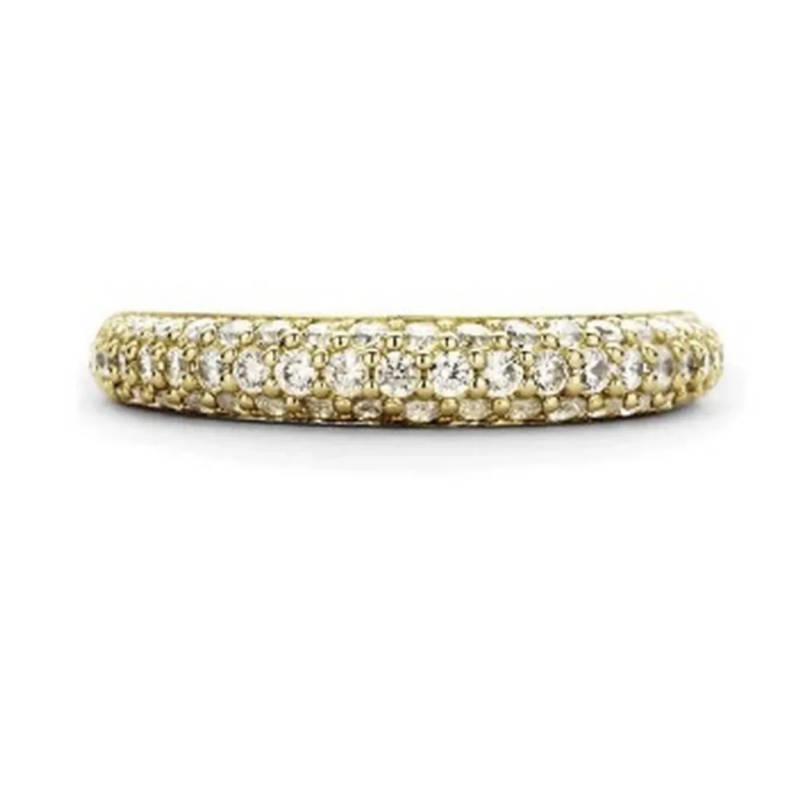 Ti Sento Bague 12105ZY - Bague Argent Anneau Pavé Doré Femme | Femme Bague
