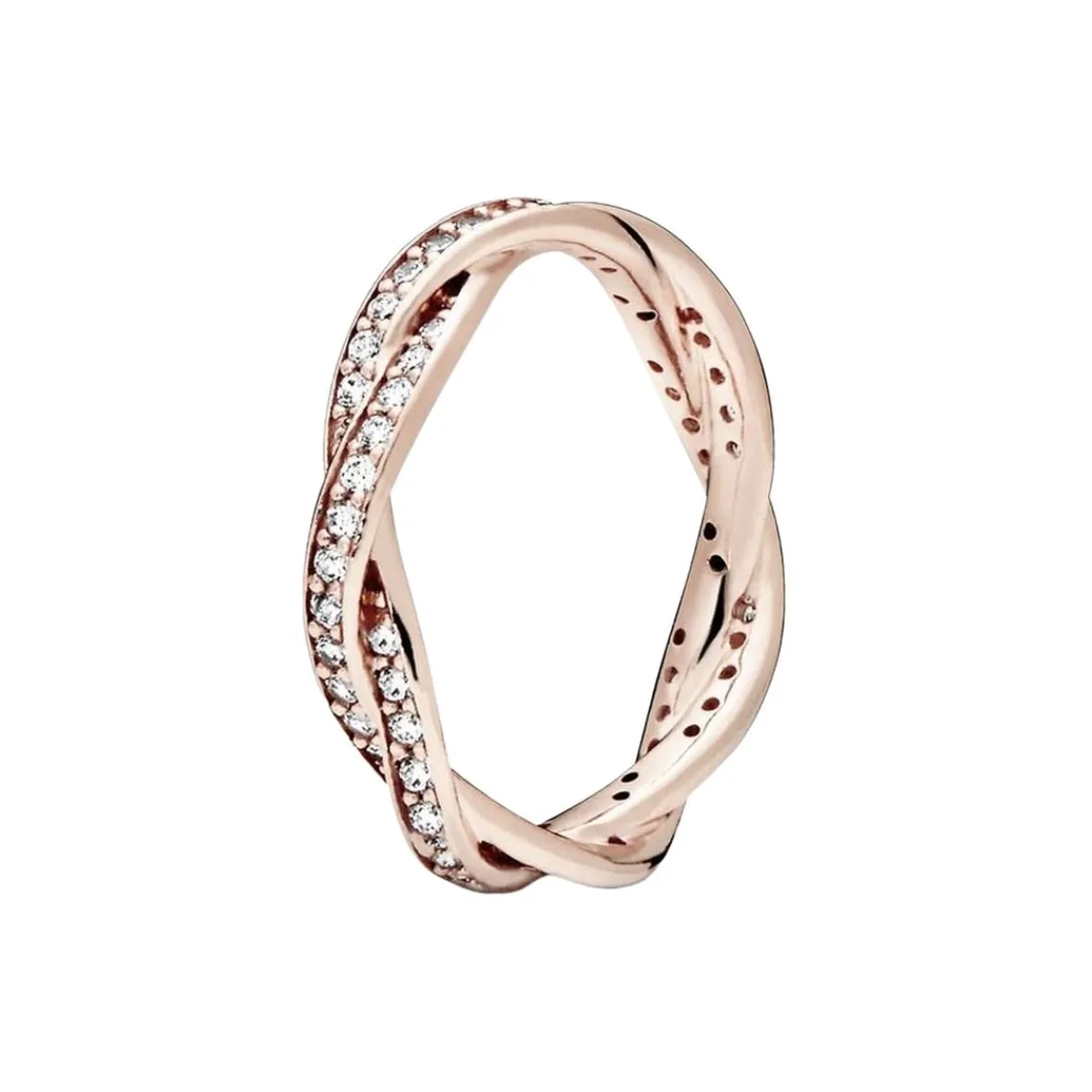 Pandora Bague Torsades Scintillante Timeless Métal doré à l’Or Rose fin 585/1000ᵉ | Femme Bague