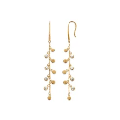 Maison de la Bijouterie Boucle d'oreilles Pendantes femme plaqué or blanc serti clos - Y54Y6Z0 | Femme Boucles D'Oreilles