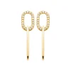 Maison de la Bijouterie Boucle d'oreilles Pendantes femme plaqué or blanc serti griffe - Y5W4UZ0 | Femme Boucles D'Oreilles