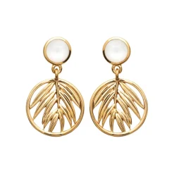 Maison de la Bijouterie Boucle d'oreilles Pendantes femme plaqué or nacre - Y56W604 | Femme Boucles D'Oreilles
