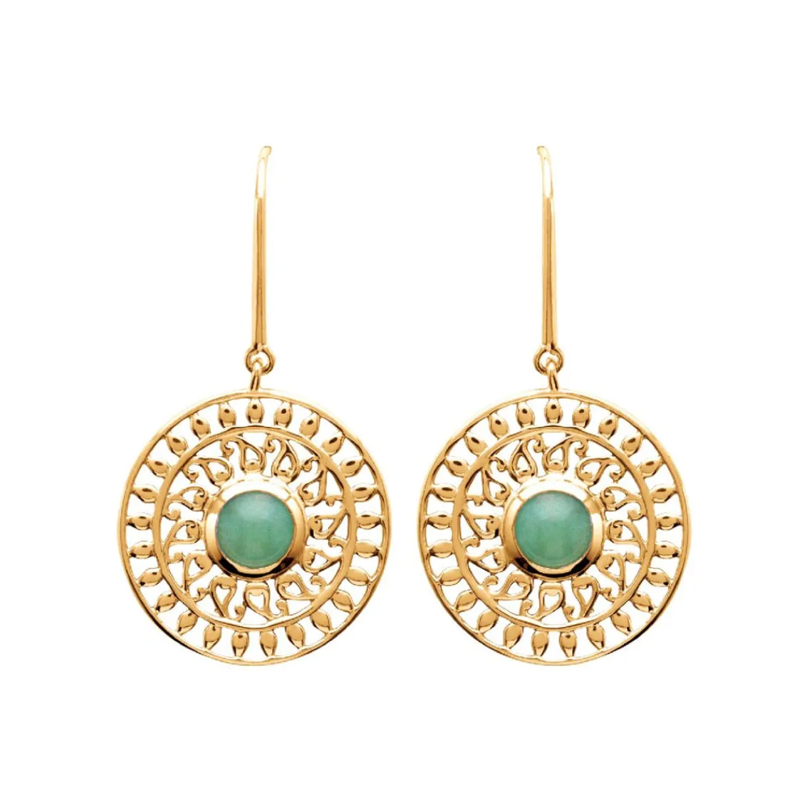 Maison de la Bijouterie Boucle d'oreilles Pendantes femme plaqué or serti clos - Y55W650 | Femme Boucles D'Oreilles