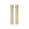 Maison de la Bijouterie Boucle d'oreilles Pendantes femme plaqué or blanc serti griffe - Y5565Z0 | Femme Boucles D'Oreilles