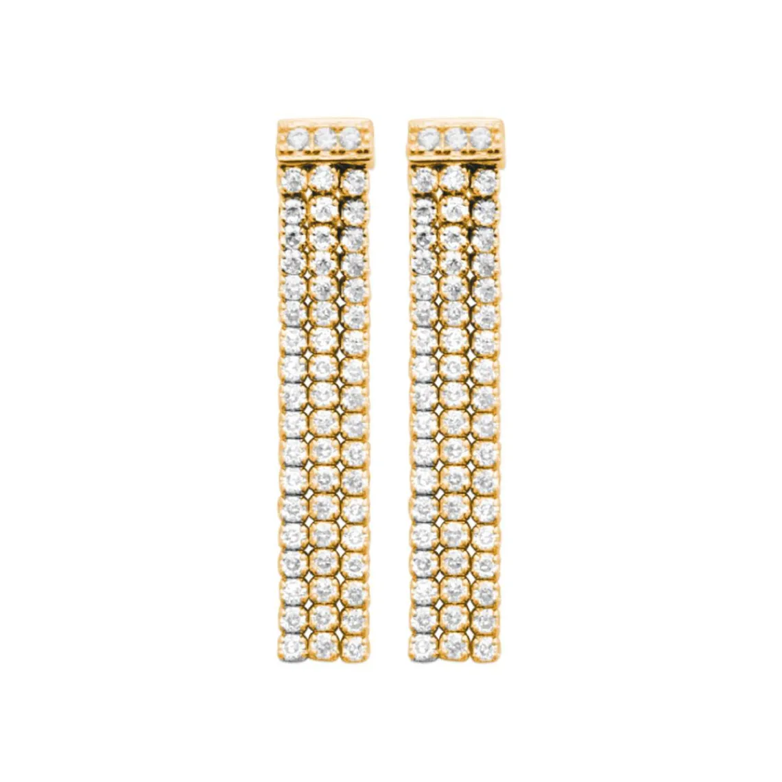 Maison de la Bijouterie Boucle d'oreilles Pendantes femme plaqué or blanc serti griffe - Y5565Z0 | Femme Boucles D'Oreilles