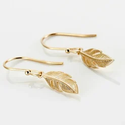 Maison de la Bijouterie Boucle d'oreilles Pendantes femme plaqué or feuillage - Y5Y6U00 | Femme Boucles D'Oreilles