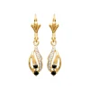 Maison de la Bijouterie Boucle d'oreilles Pendantes femme plaqué or saphir serti griffe - Y3530Z43 | Femme Boucles D'Oreilles