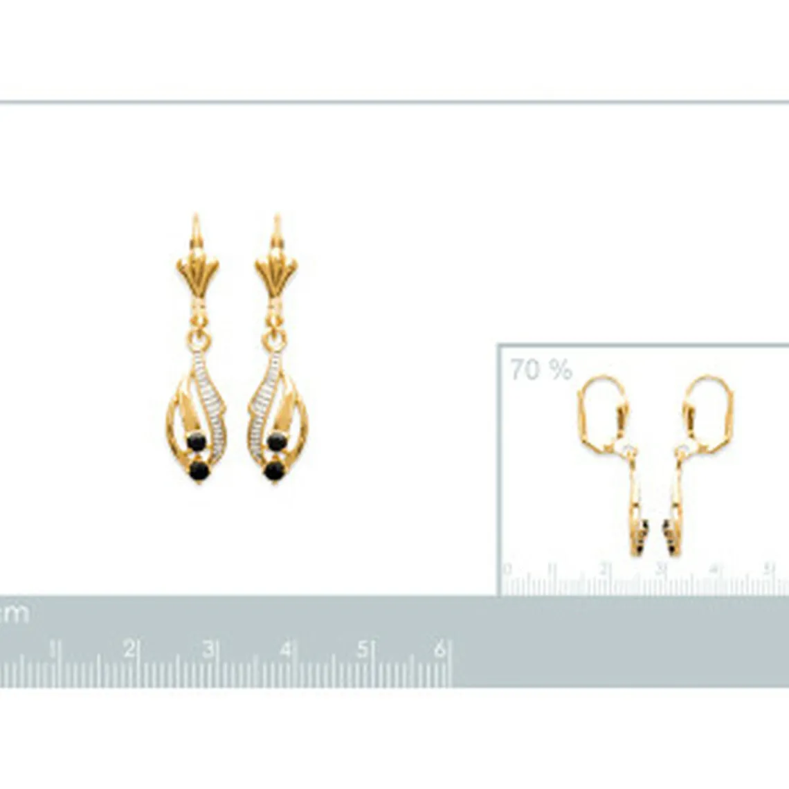 Maison de la Bijouterie Boucle d'oreilles Pendantes femme plaqué or saphir serti griffe - Y3530Z43 | Femme Boucles D'Oreilles