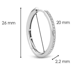 Ti Sento Boucle d'oreilles 7789ZI-H - Argent | Femme Boucles D'Oreilles