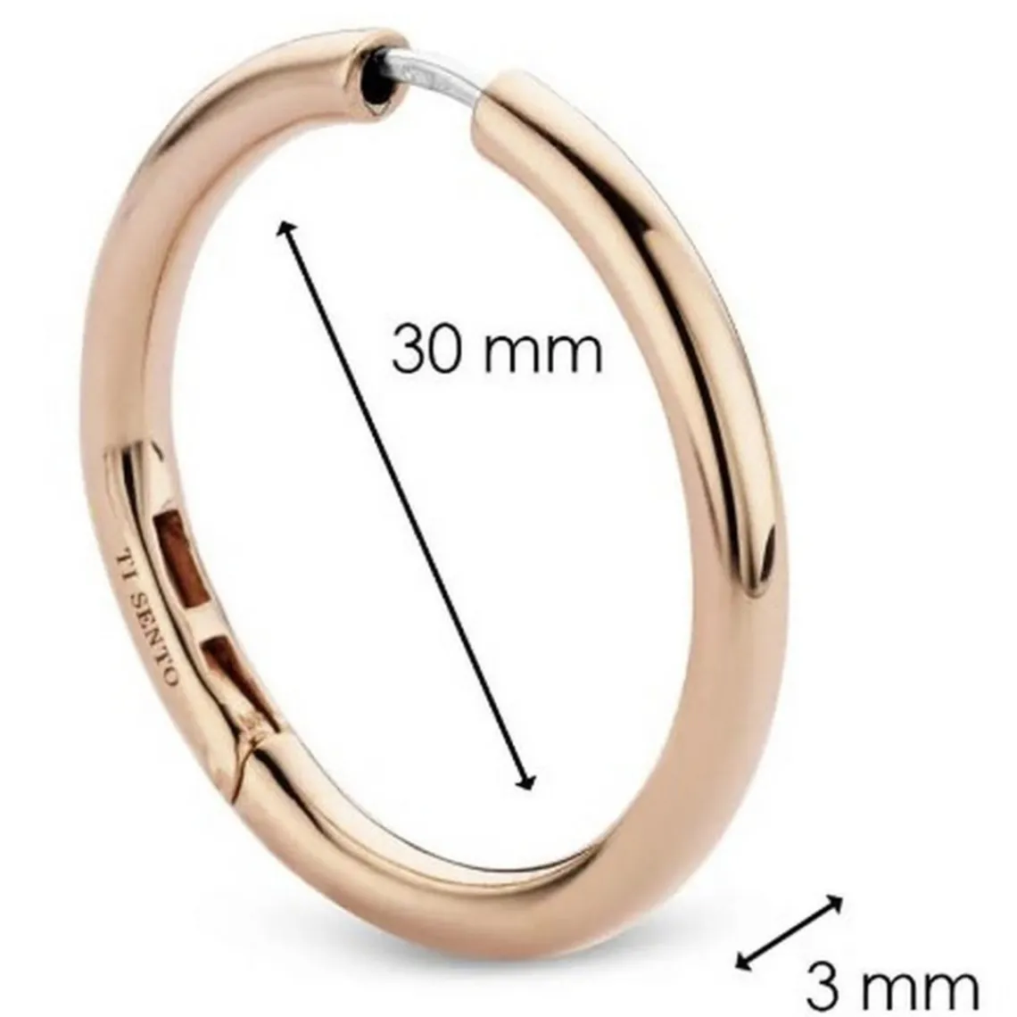 Ti Sento Boucle d'oreille 7782SR-H - Argent, plaqué or rose | Femme Boucles D'Oreilles