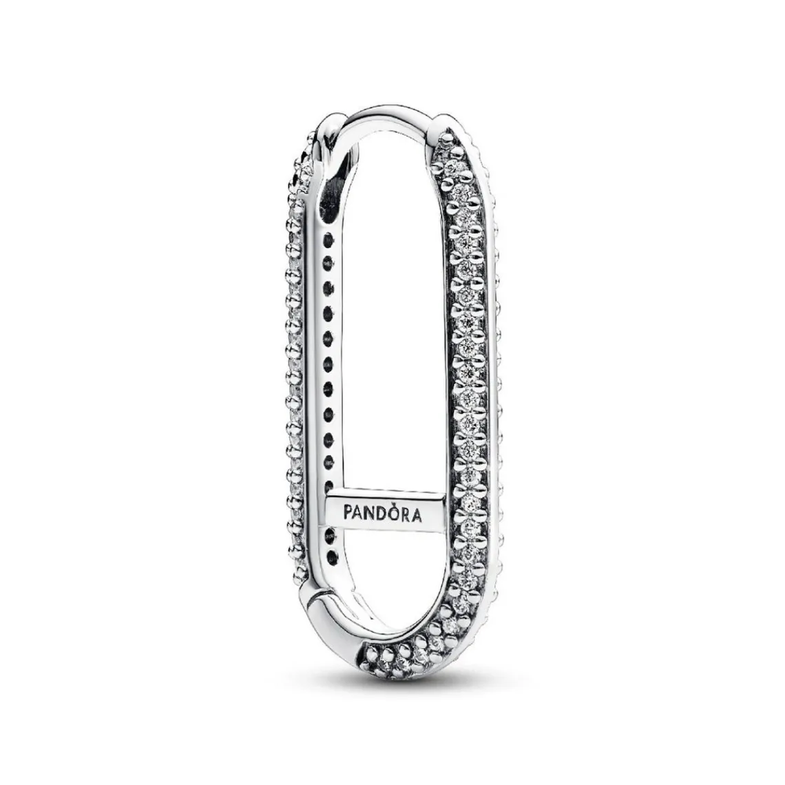 Pandora Boucle d’Oreille Unique Link Pavé Allongé Argent | Femme Boucles D'Oreilles