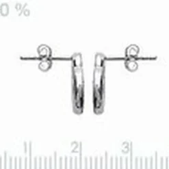 Maison de la Bijouterie Boucles d'oreille femme argent rhodié blanc serti griffe double cercle - Z5ZV4Z0 | Femme Boucles D'Oreilles