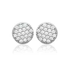 Maison de la Bijouterie Boucles d'oreille femme argent rhodié blanc serti griffe rond - Z4UY0Z0 | Femme Boucles D'Oreilles