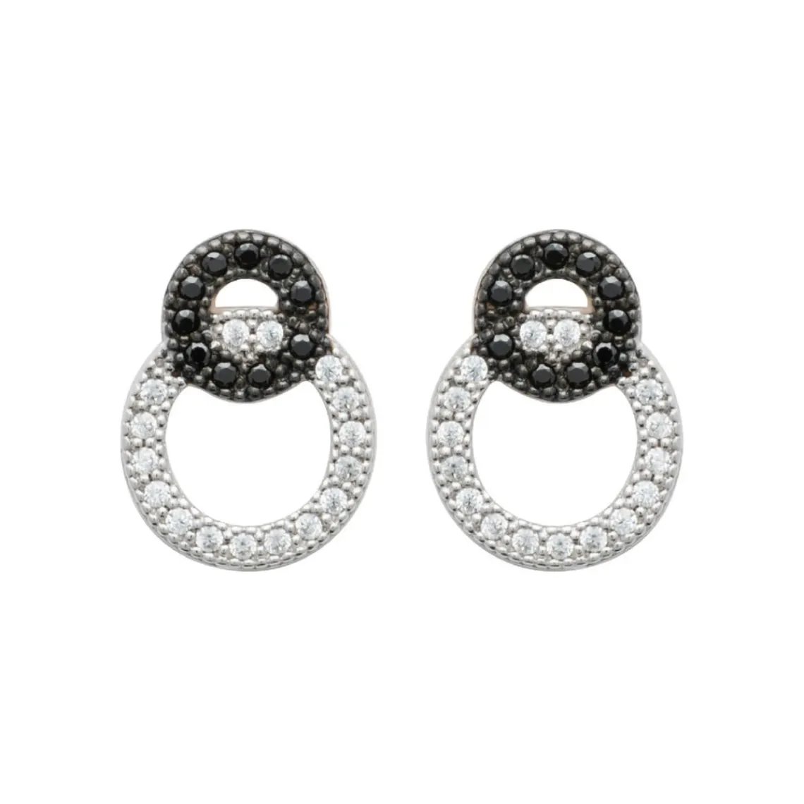 Maison de la Bijouterie Boucles d'oreille femme argent rhodié teinté serti griffe - Z5ZV40W | Femme Boucles D'Oreilles
