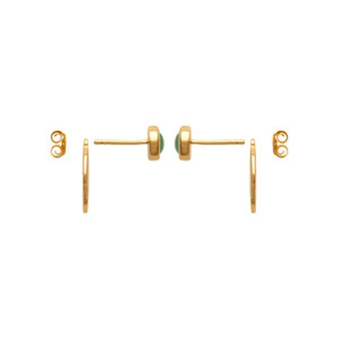 Maison de la Bijouterie Boucles d'oreille femme plaqué or serti clos - Y556Z50 | Femme Boucles D'Oreilles