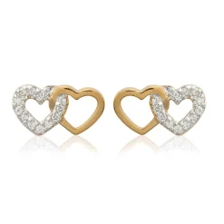 Maison de la Bijouterie Boucles d'oreille femme plaqué or blanc serti griffe cœur - Y36Y5ZZ | Femme Boucles D'Oreilles