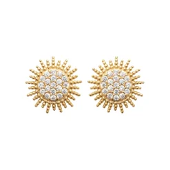 Maison de la Bijouterie Boucles d'oreille femme plaqué or blanc serti griffe - Y5W03Z0 | Femme Boucles D'Oreilles