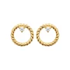 Maison de la Bijouterie Boucles d'oreille femme plaqué or blanc serti griffe - Y5WVWZ0 | Femme Boucles D'Oreilles