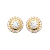 Maison de la Bijouterie Boucles d'oreille femme plaqué or blanc serti griffe rond serti - Y5W43Z0 | Femme Boucles D'Oreilles