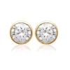 Maison de la Bijouterie Boucles d'oreille femme plaqué or serti clos classique - Y5ZZ5Z06 | Femme Boucles D'Oreilles