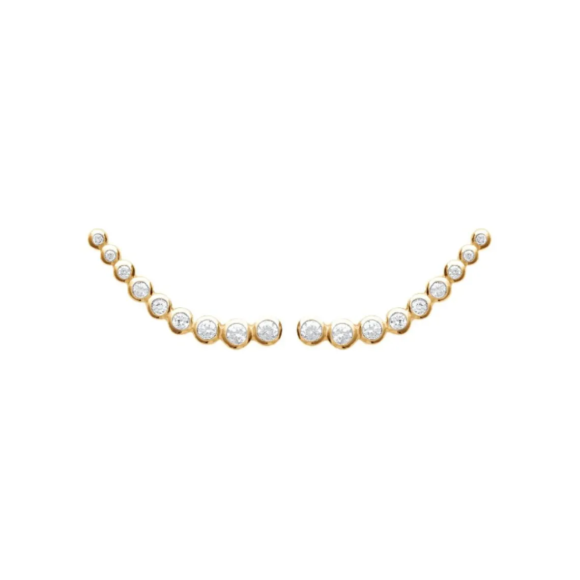 Maison de la Bijouterie Boucles d'oreille grimpantes femme plaqué or blanc serti clos porté spécial - Y5Z4UZ0 | Femme Boucles D'Oreilles