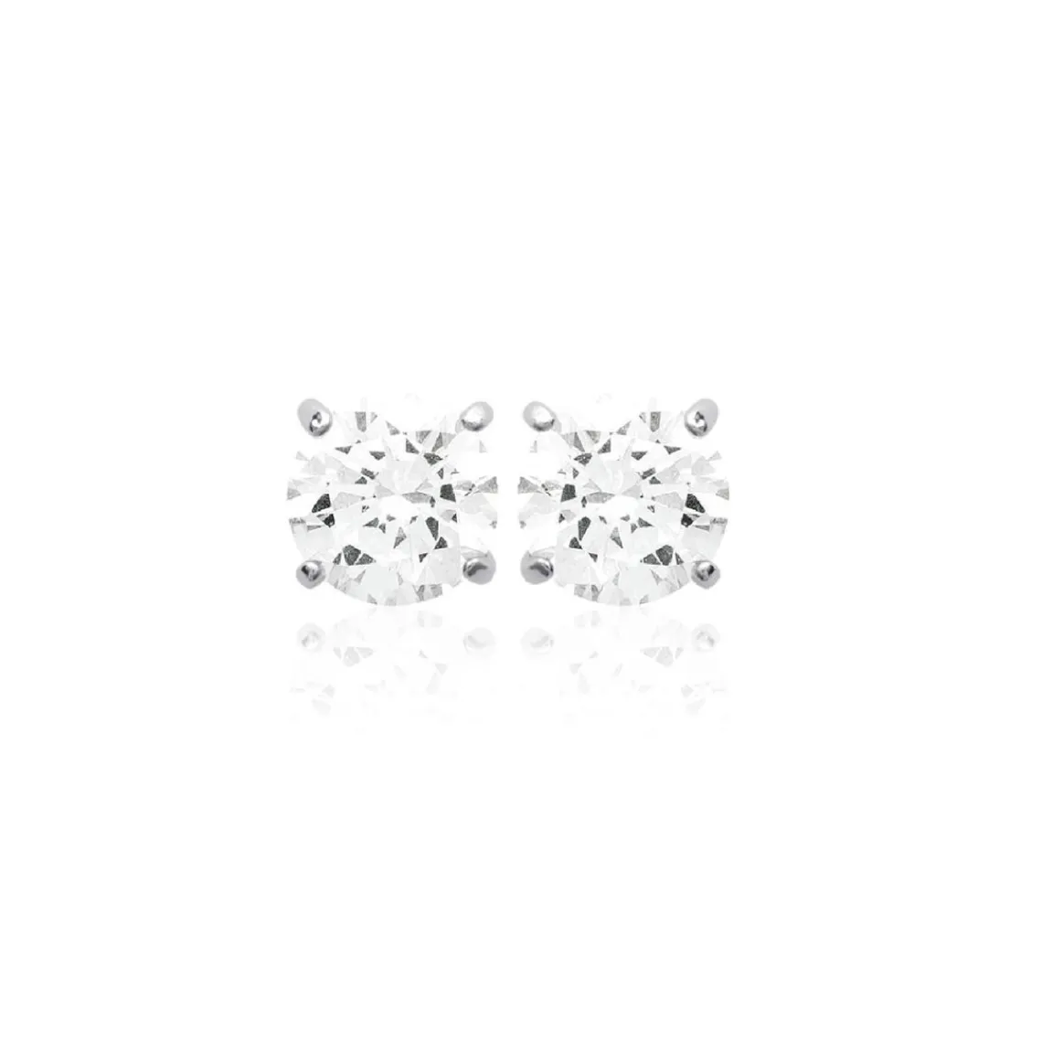 Maison de la Bijouterie Boucles d'oreille mixte argent rhodié serti griffe classique - Z5055Z04 | Femme Boucles D'Oreilles