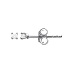 Maison de la Bijouterie Boucles d'oreille mixte argent rhodié serti 4 griffes rhodie - Z5055Z0Y | Femme Boucles D'Oreilles