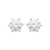 Maison de la Bijouterie Boucles d'oreille mixte argent rhodié blanc serti griffe - Z0YZ5366Z | Femme Boucles D'Oreilles