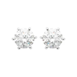Maison de la Bijouterie Boucles d'oreille mixte argent rhodié blanc serti griffe - Z0YZ5366Z | Femme Boucles D'Oreilles