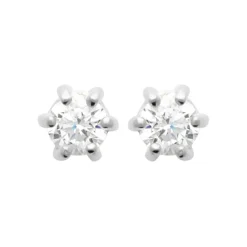 Maison de la Bijouterie Boucles d'oreille mixte argent rhodié blanc serti griffe - Z0YZ5363Z | Femme Boucles D'Oreilles