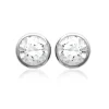 Maison de la Bijouterie Boucles d'oreille mixte argent rhodié blanc serti clos - Z5ZZ5Z05 | Femme Boucles D'Oreilles