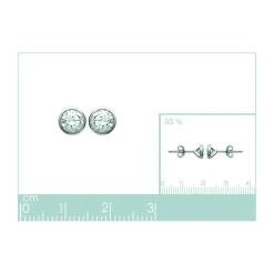 Maison de la Bijouterie Boucles d'oreille mixte argent rhodié blanc serti clos - Z5ZZ5Z05 | Femme Boucles D'Oreilles