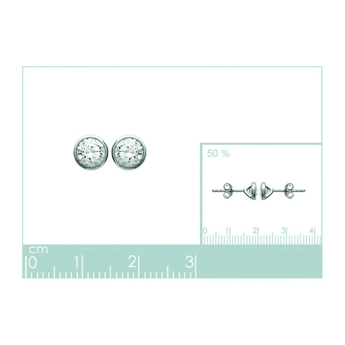 Maison de la Bijouterie Boucles d'oreille mixte argent rhodié blanc serti clos - Z5ZZ5Z05 | Femme Boucles D'Oreilles