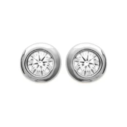 Maison de la Bijouterie Boucles d'oreille mixte argent rhodié serti clos rhodie - Z5ZZ5Z0Y | Femme Boucles D'Oreilles