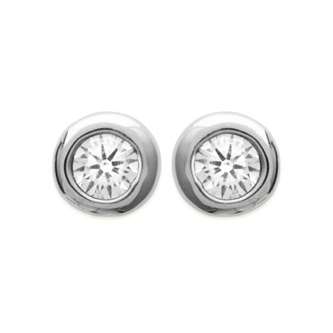 Maison de la Bijouterie Boucles d'oreille mixte argent rhodié serti clos rhodie - Z5ZZ5Z0Y | Femme Boucles D'Oreilles