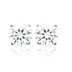 Maison de la Bijouterie Boucles d'oreille Puces Oxydes mixte argent rhodié serti griffe classique - Z5055Z0V | Femme Boucles D'Oreilles