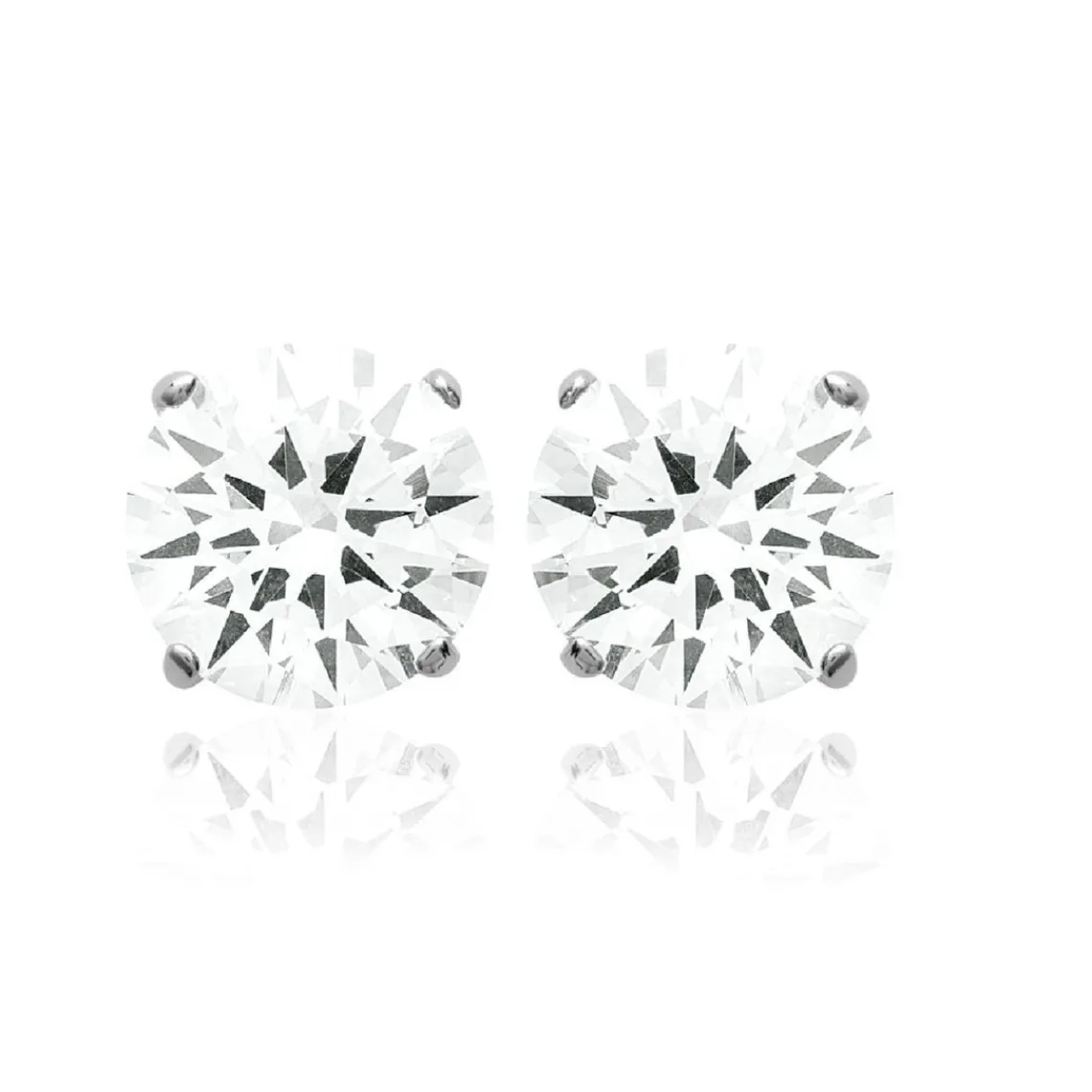 Maison de la Bijouterie Boucles d'oreille Puces Oxydes mixte argent rhodié serti griffe classique - Z5055Z0V | Femme Boucles D'Oreilles