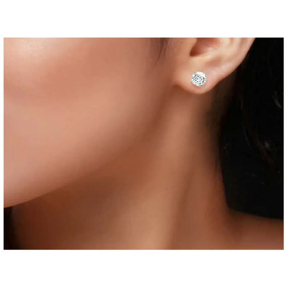 Maison de la Bijouterie Boucles d'oreille Puces Oxydes mixte argent rhodié serti griffe classique - Z5055Z06 | Femme Boucles D'Oreilles