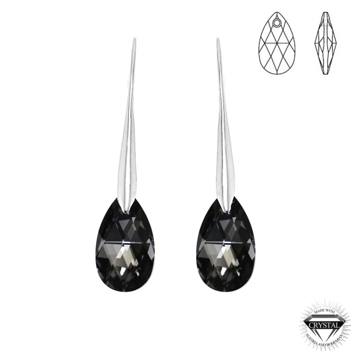 So Charm Bijoux Boucles d'oreilles argentée SoCharm ornées de cristaux Swarovski | Femme Boucles D'Oreilles