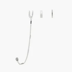 Balaboosté Boucles D'oreilles Cuff D'oreille Avec Stud Strass - 3502456533394 Métal Argent | Femme Boucles D'Oreilles