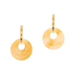 Sloya Boucles d'oreilles Blima en pierres Jade jaune | Femme Boucles D'Oreilles