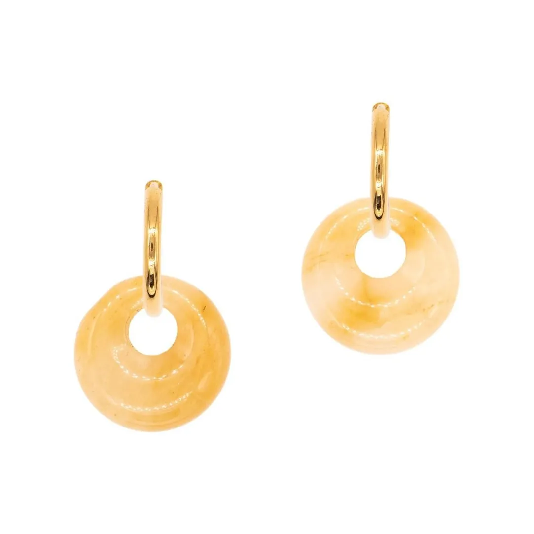 Sloya Boucles d'oreilles Blima en pierres Jade jaune | Femme Boucles D'Oreilles