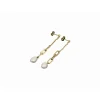 Clyda Bijoux Boucles D'Oreilles Charme Acier Doré Perle D'Eau Douce Et Chaine | Femme Boucles D'Oreilles