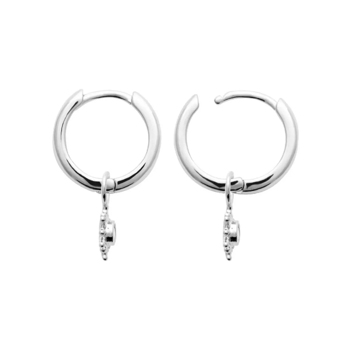 Maison de la Bijouterie Boucles d'oreilles créoles argent fantaisie 12mm Z643ZZ0 | Femme Boucles D'Oreilles