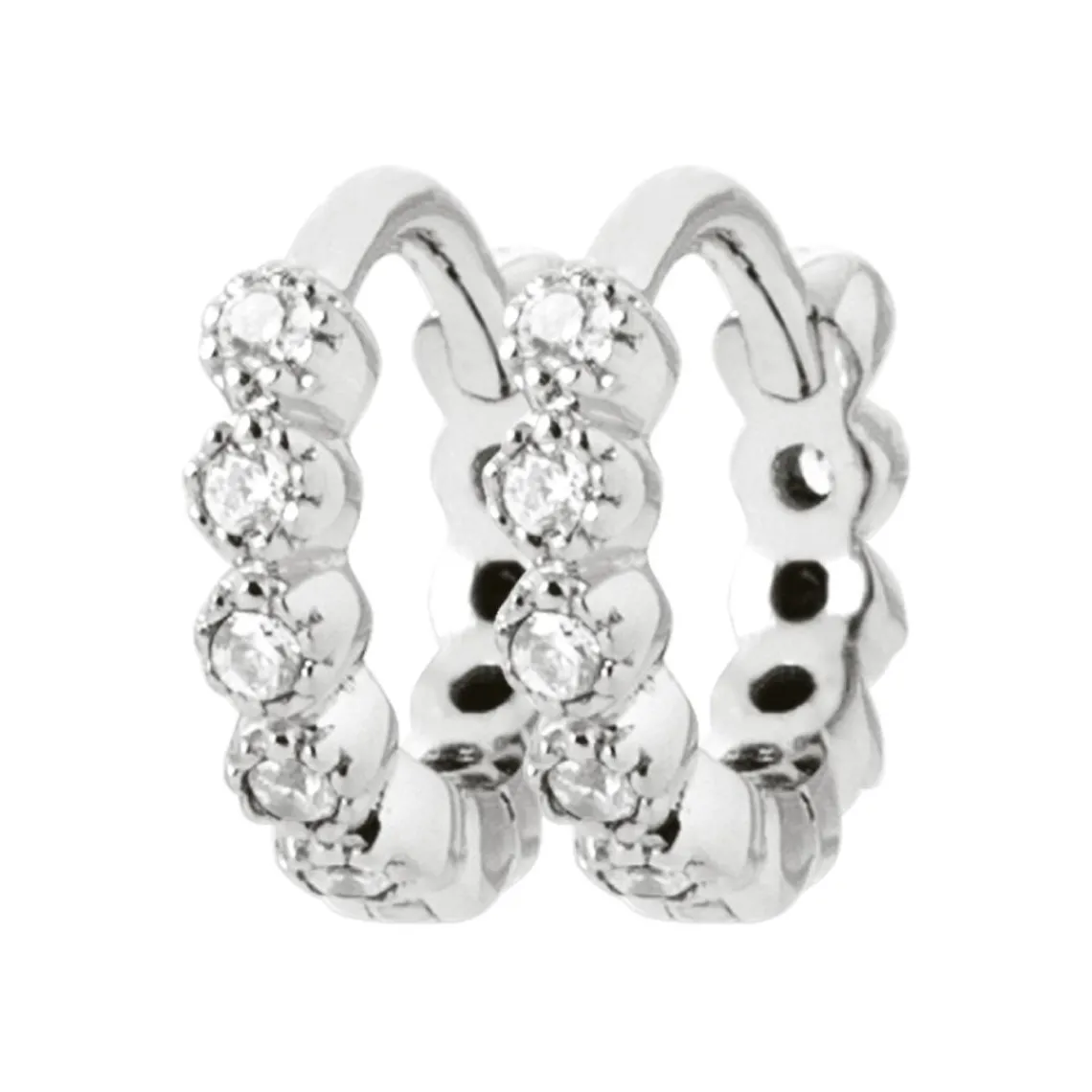 Maison de la Bijouterie Boucles d'oreilles créoles argent fantaisie 10mm Z63V5Z0 | Femme Boucles D'Oreilles