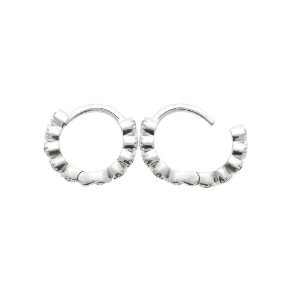 Maison de la Bijouterie Boucles d'oreilles créoles argent fantaisie 10mm Z63V5Z0 | Femme Boucles D'Oreilles