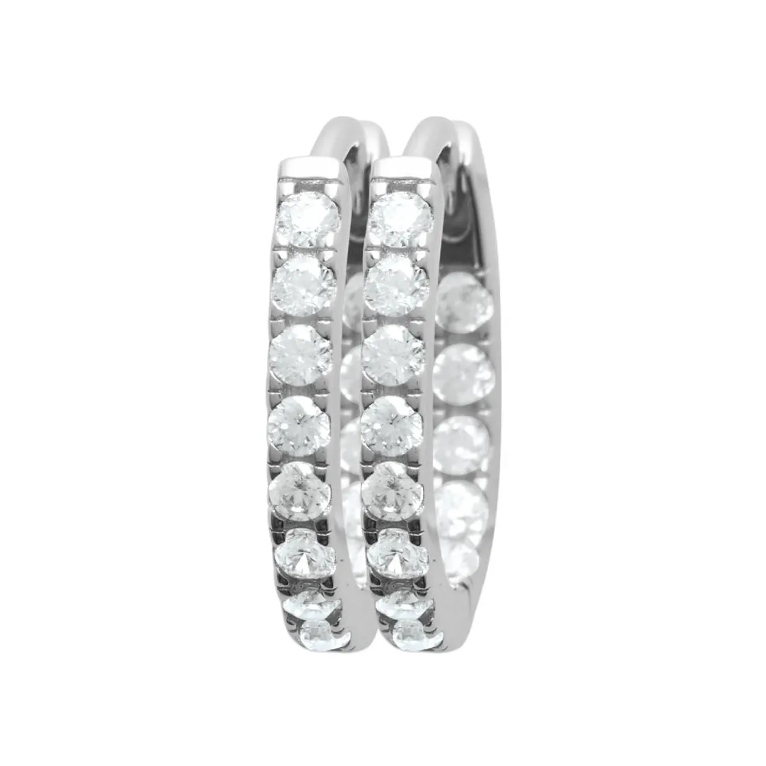 Maison de la Bijouterie Boucles d'oreilles créoles argent fantaisie 14mm Z6Y36Z0 | Femme Boucles D'Oreilles
