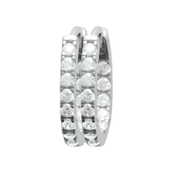 Maison de la Bijouterie Boucles d'oreilles créoles argent fantaisie 14mm Z6Y36Z0 | Femme Boucles D'Oreilles