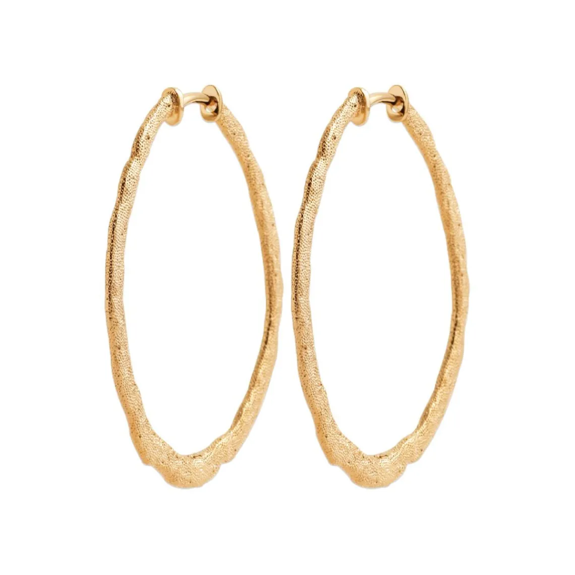 Maison de la Bijouterie Boucles d'oreilles créoles femme 40mm plaqué or Y635040 | Femme Boucles D'Oreilles