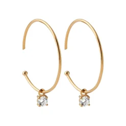 Maison de la Bijouterie Boucles d'oreilles créoles pampilles 30mm plaqué or Y6Y66Z0 | Femme Boucles D'Oreilles