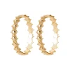 Maison de la Bijouterie Boucles d'oreilles créoles plaqué or fantaisie 30mm Y655Z00 | Femme Boucles D'Oreilles